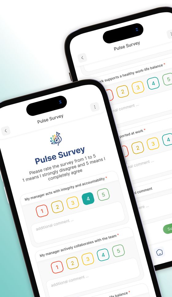 Pulse survey with a 1 to 5 rating scale